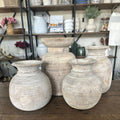 Gujar Nepali Water Pot Vases - Bleached Wood