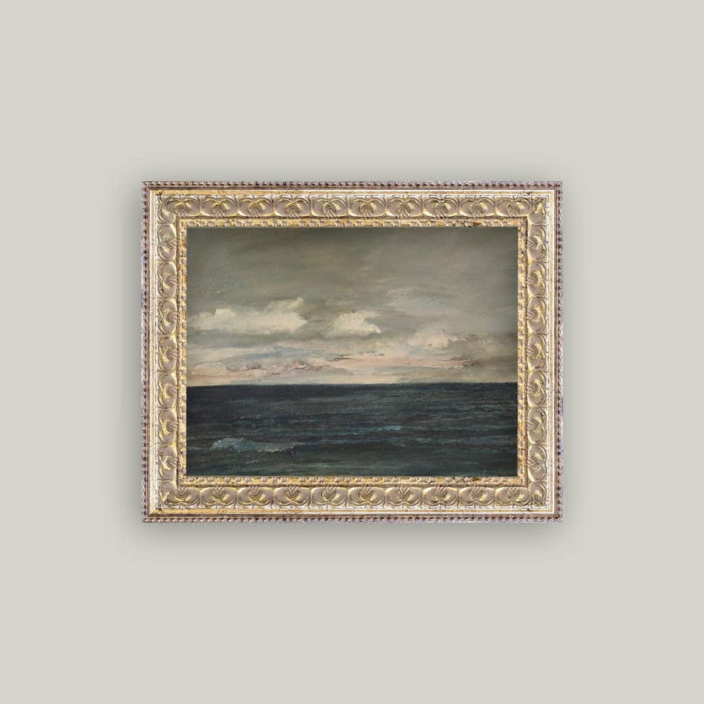 Ocean View Framed Antique Art | Coastal Canvas Wall Decor