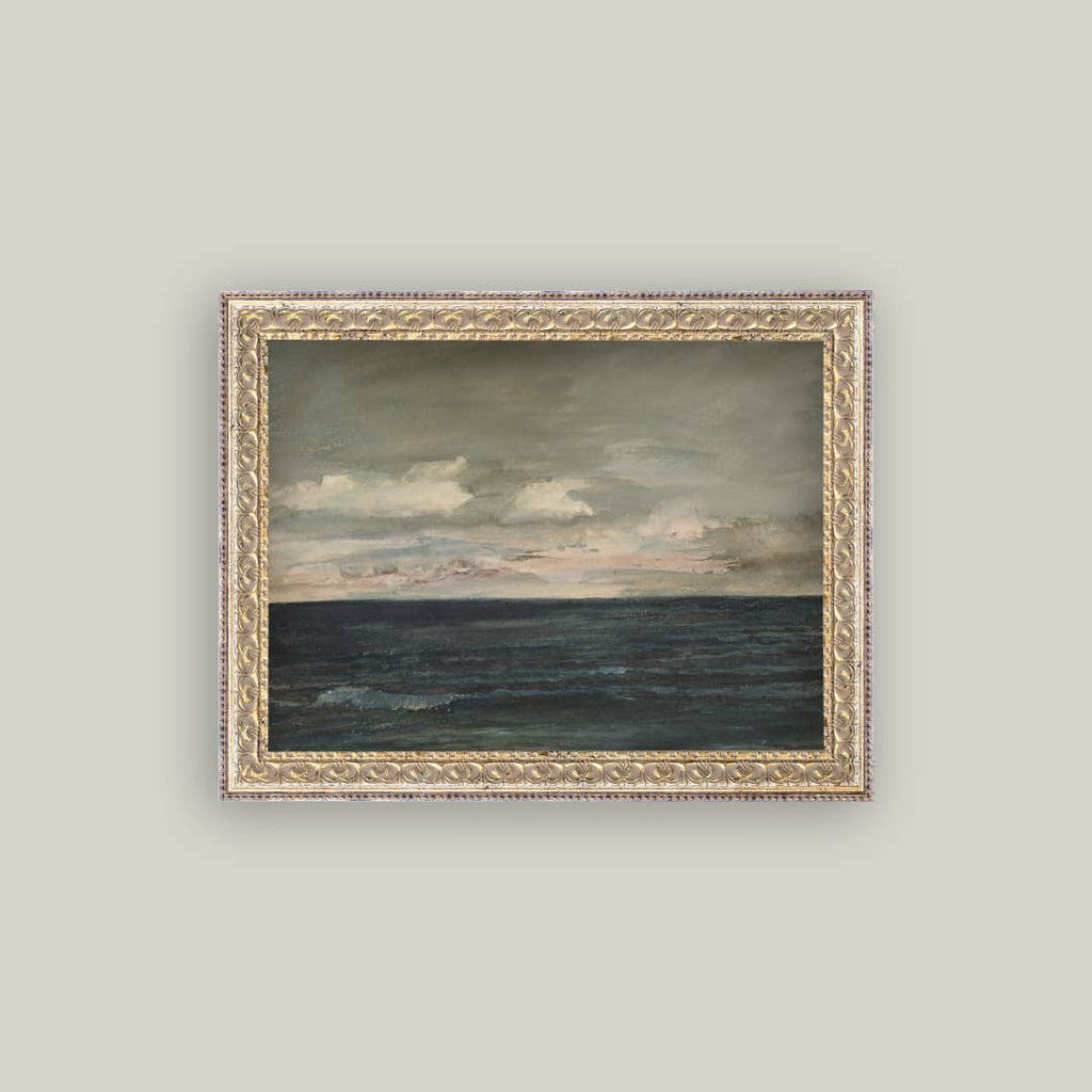 Ocean View Framed Antique Art | Coastal Canvas Wall Decor