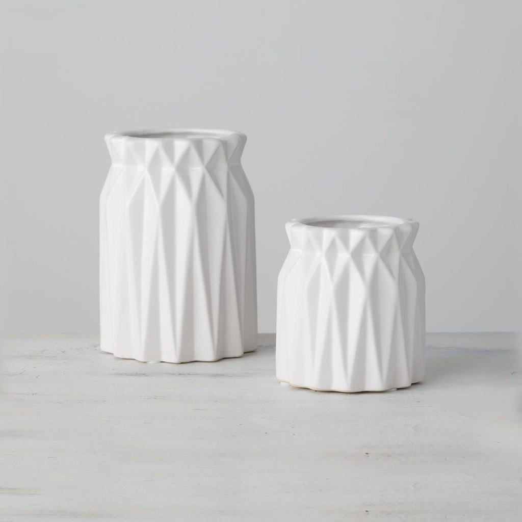 Origami Geometric Vases - Set of Two