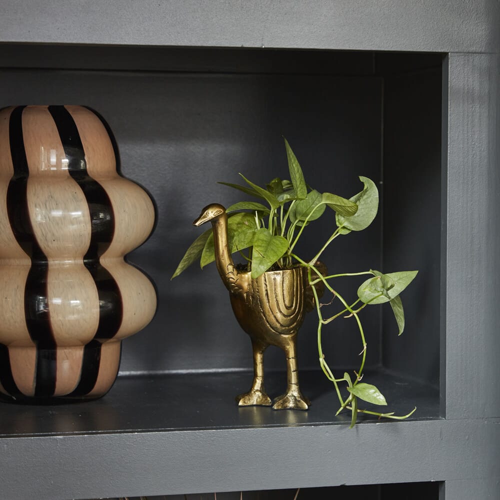 Ostrich Pot - Antique Gold Decorative Planter