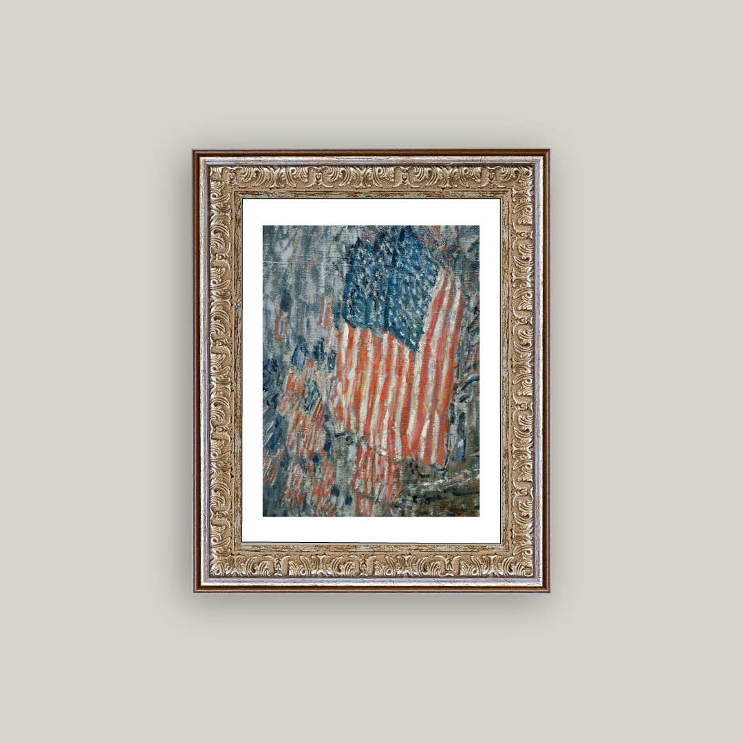 Patriotic American Flag Framed Canvas Wall Art | Americana Home Decor