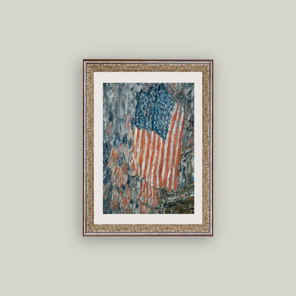 Patriotic American Flag Framed Canvas Wall Art | Americana Home Decor