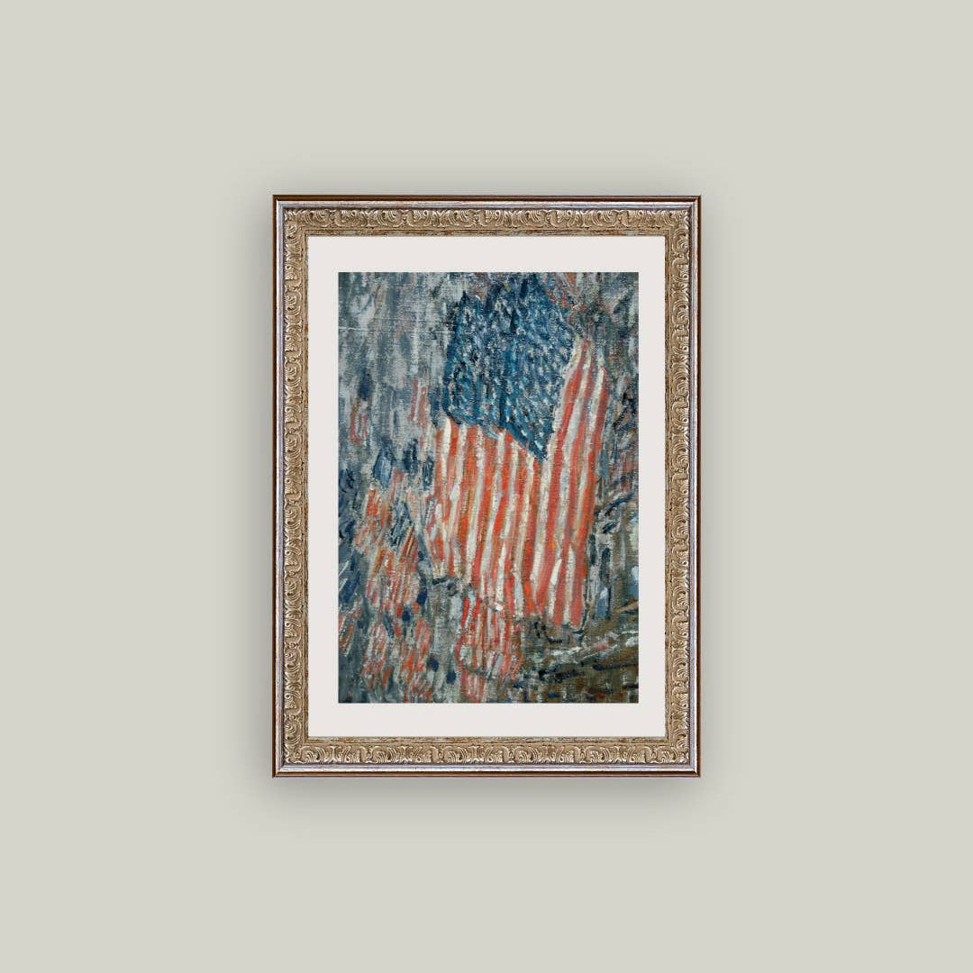 Patriotic American Flag Framed Canvas Wall Art | Americana Home Decor