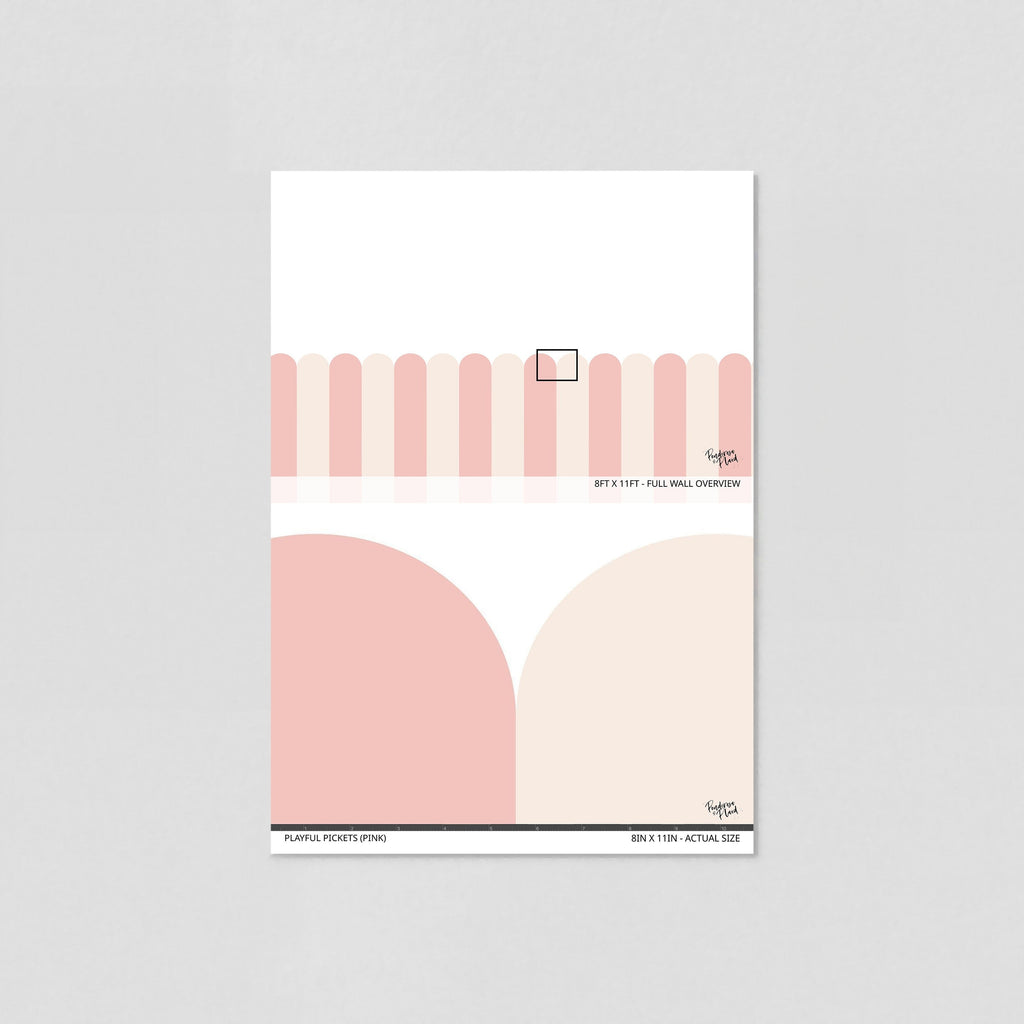 Playful Pickets (Pink) Wallpaper - 4 FT H X 50.5 FT W LUXE