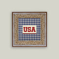 Plaid USA Framed Antique Canvas Wall Art | Patriotic Farmhouse Decor