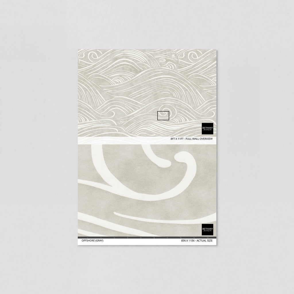 Offshore (Gray) Wallpaper - 10 FT H X 11 FT W LUXE