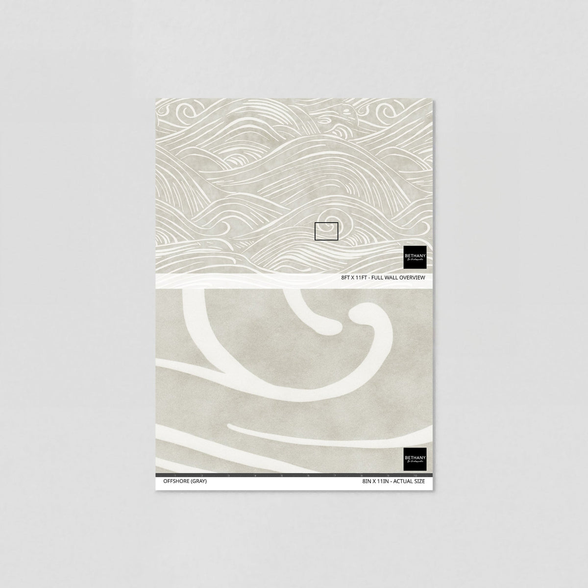 Offshore (Gray) Wallpaper - 10 FT H X 11 FT W LUXE