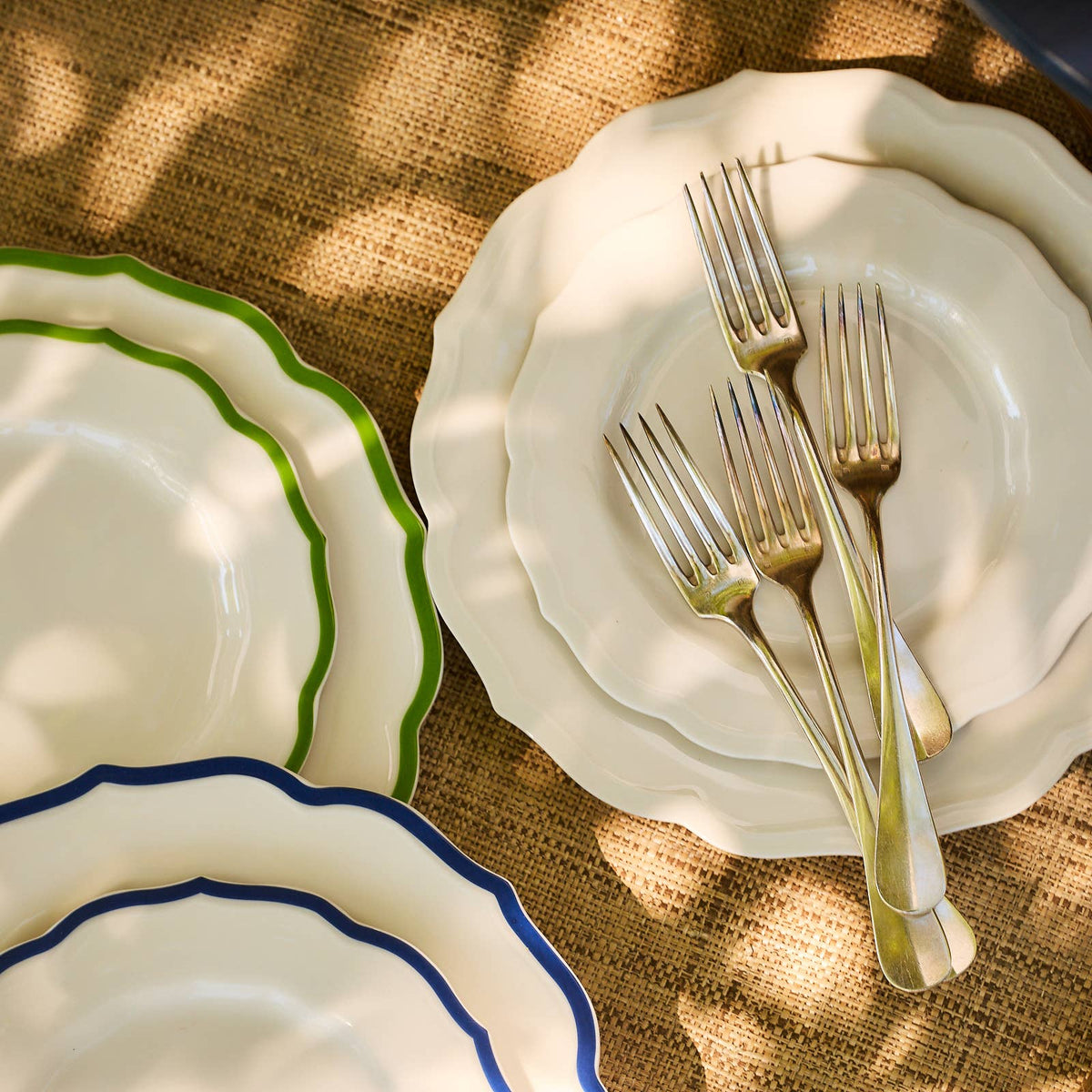 Stella Scalloped Verde Salad Plate 8.25" - Caskata Heirloom Porcelain