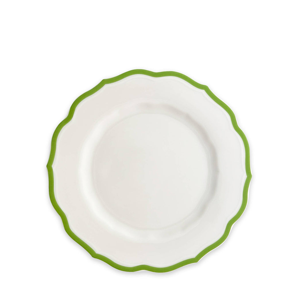 Stella Scalloped Verde Salad Plate 8.25" - Caskata Heirloom Porcelain