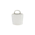 White Stoneware Crock with Handle - Rustic Ceramic Utensil Holder | 7.25"
