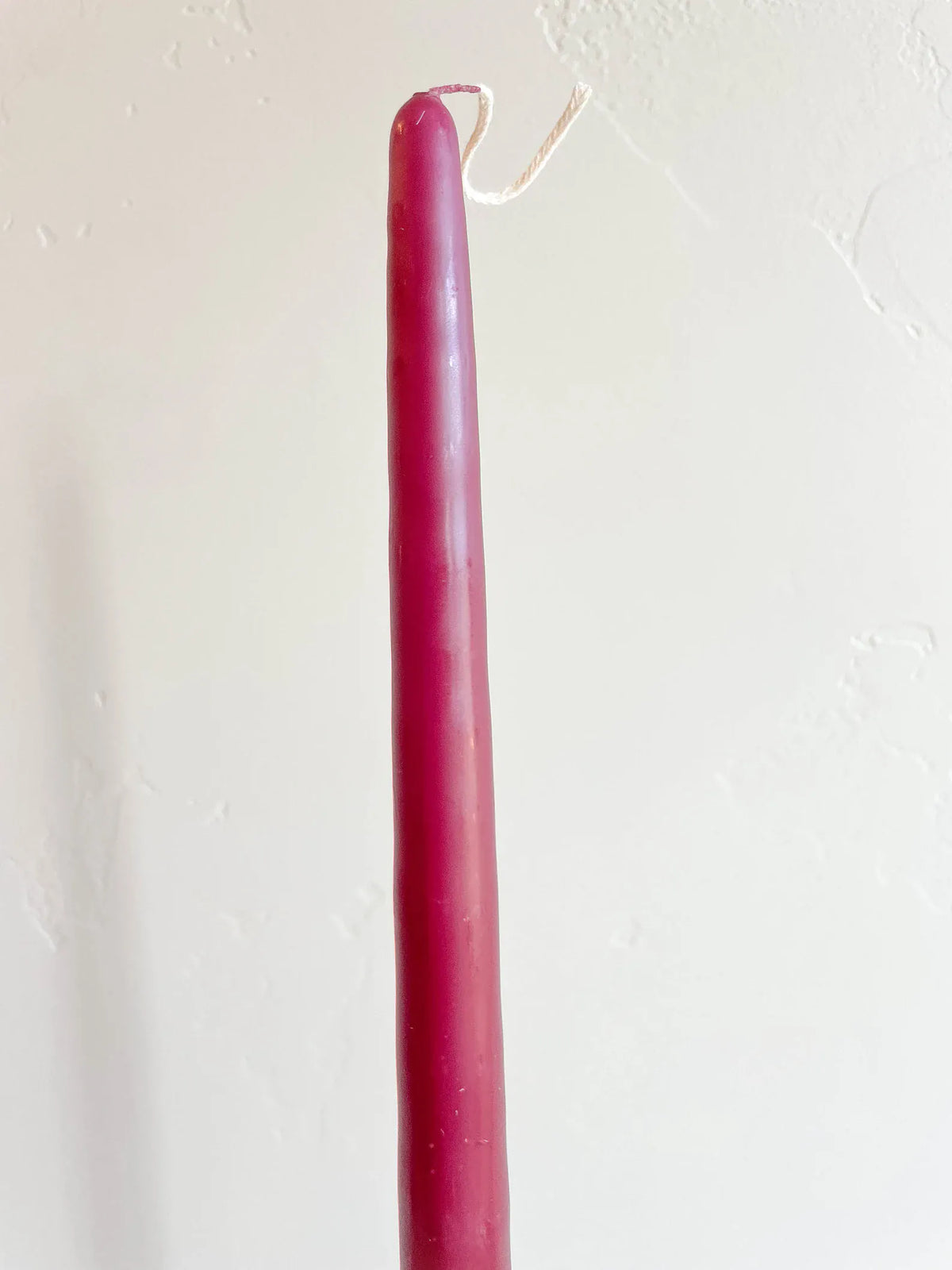 Raspberry Hand-Dipped Taper Candles - Box of 12 | Unscented