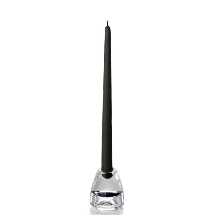 Black Hand-Dipped 18" Tapered Candle - Box of 12 - Unscented