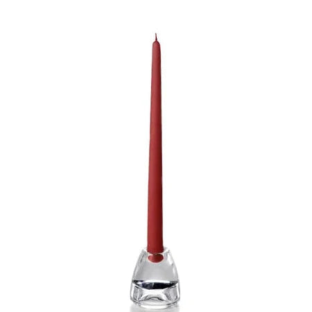 Burgundy Hand-Dipped Taper Candles - Box of 12 | Unscented