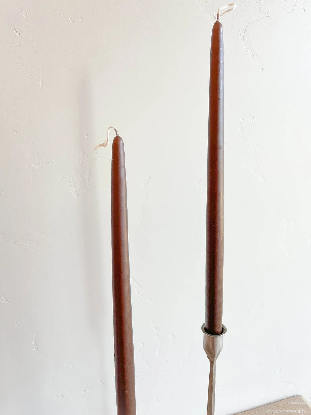 Chocolate Hand-Dipped 15" Tapered Candle - Box of 12 - Unscented