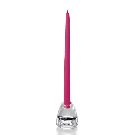 Hot Pink Hand-Dipped Taper Candles - Box of 12 | Unscented