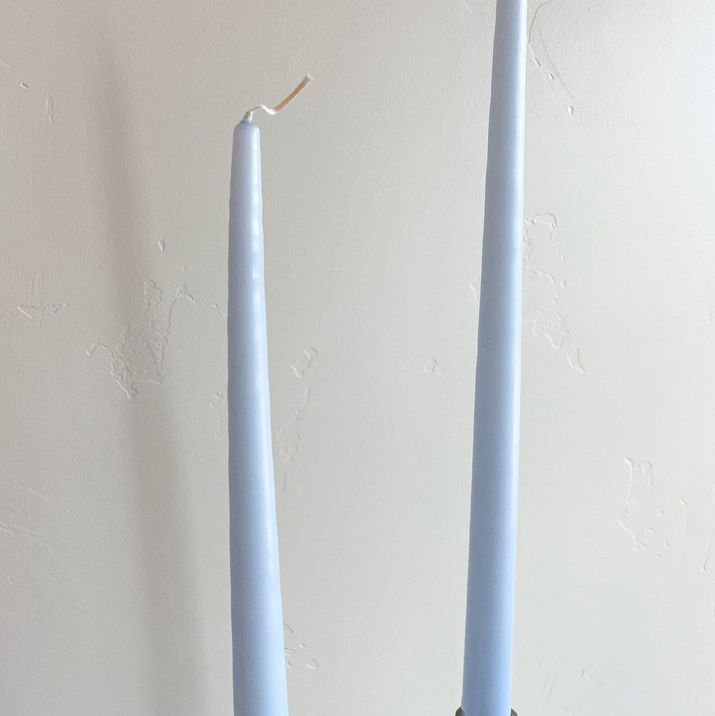 Ice Blue Hand-Dipped 15" Tapered Candle - Box of 12 - Unscented