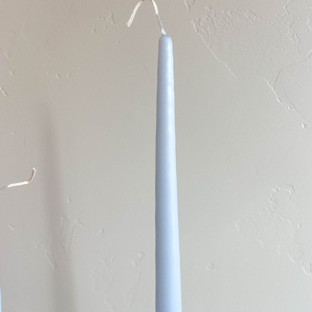 Ice Blue Hand-Dipped 15" Tapered Candle - Box of 12 - Unscented