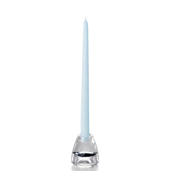Ice Blue Hand-Dipped 15" Tapered Candle - Box of 12 - Unscented