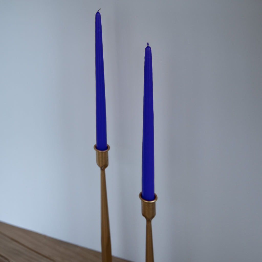 Navy Blue Hand-Dipped 15" Tapered Candle - Box of 12 - Unscented