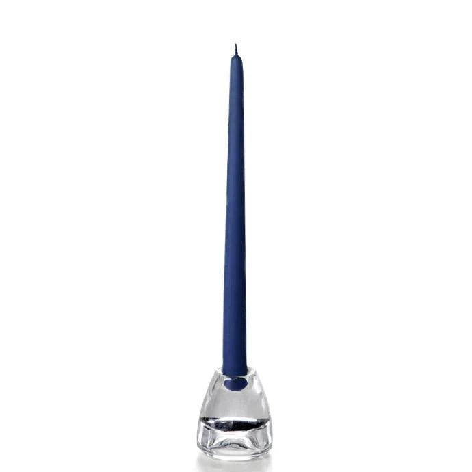Navy Blue Hand-Dipped 15" Tapered Candle - Box of 12 - Unscented