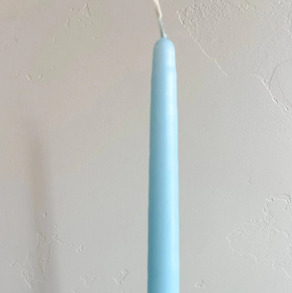 Robins Egg Blue Hand-Dipped Tapered Candle - Box of 12 - Unscented