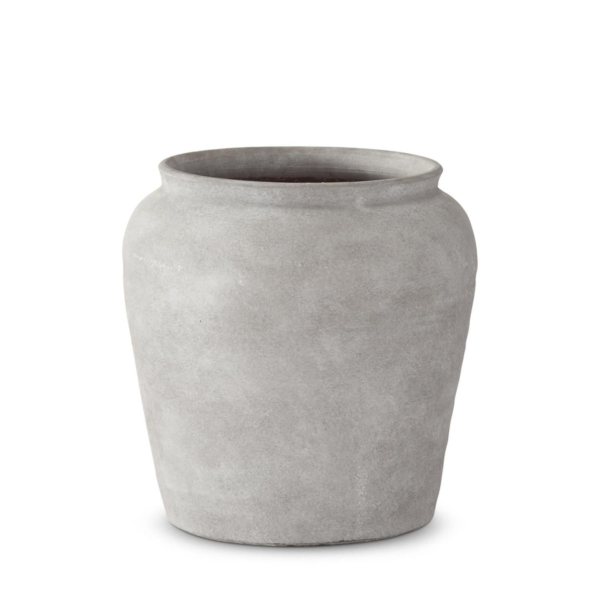 14.5 Inch Textured Light Gray Ceramic Vase