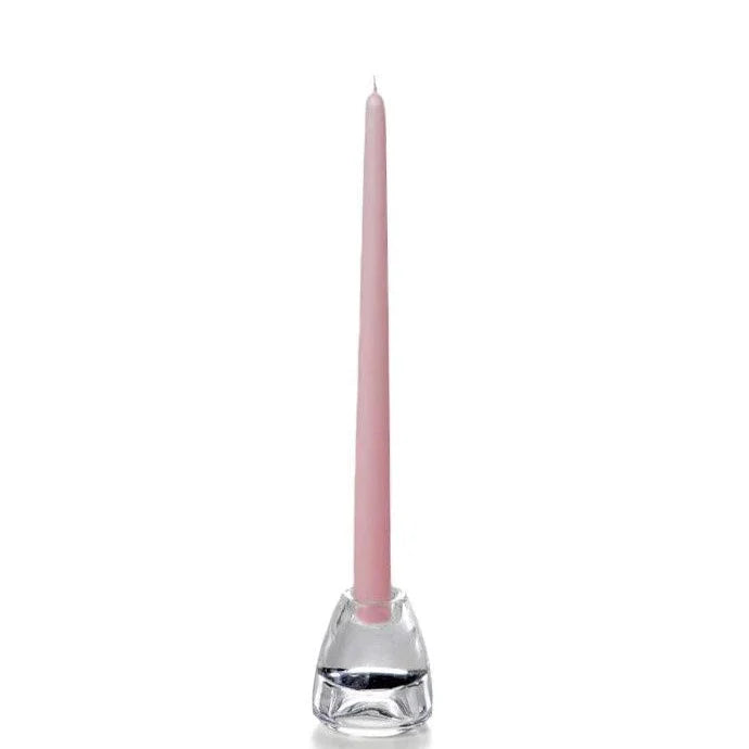 Light Rose Hand-Dipped Tapered Candle - Box of 12 - Unscented