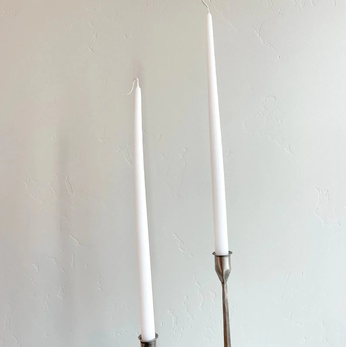 White Hand-Dipped Taper Candles - 15" Unscented - Box of 12
