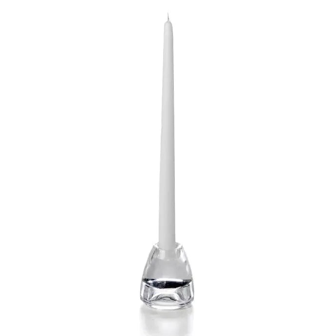 White Hand-Dipped Taper Candles - 15" Unscented - Box of 12